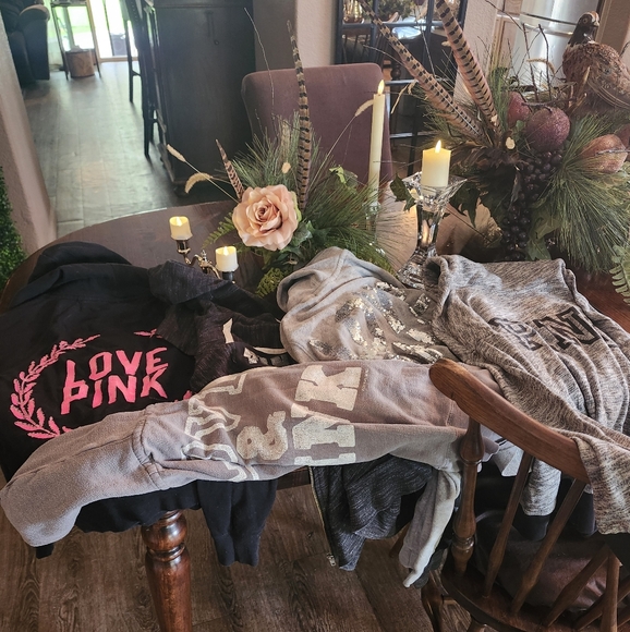 5 Love Pink Hoodie and Gray Sweatshirts - Picture 1 of 5